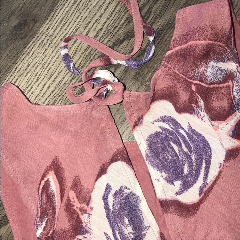 🆕 Wild Fable Floral Sleeveless Sheer Lined Mini Dress Mauve Blue Var Sizes | NWT - Picture 4 of 6